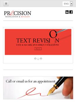 precision website tablet responsive screenshot